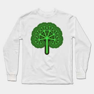 Green Fractal Tree Long Sleeve T-Shirt